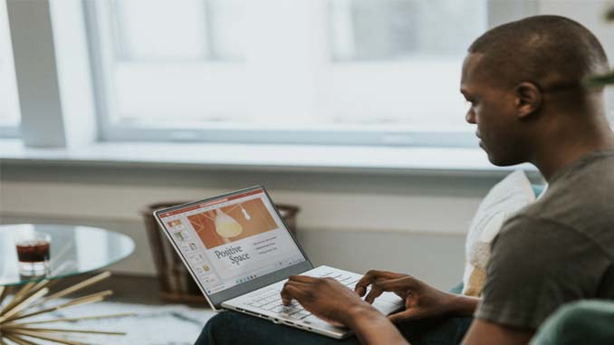 Man Working On His Laptop