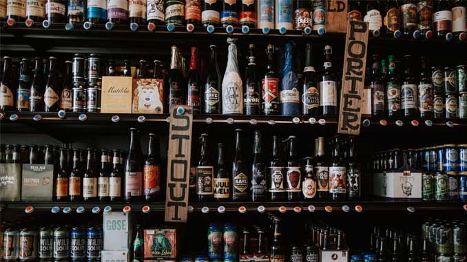 Shelves With Beer Bottles