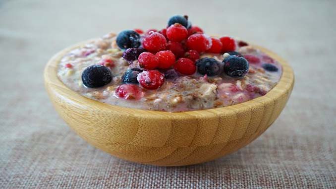 A Bowl Of Oatmeal With Berries