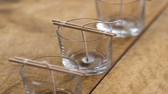 Candle Glasses With The Wicks