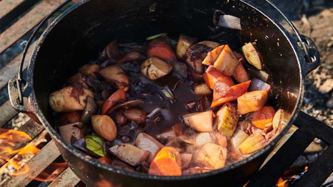 Veggies Cooking On An Outdoor Grill