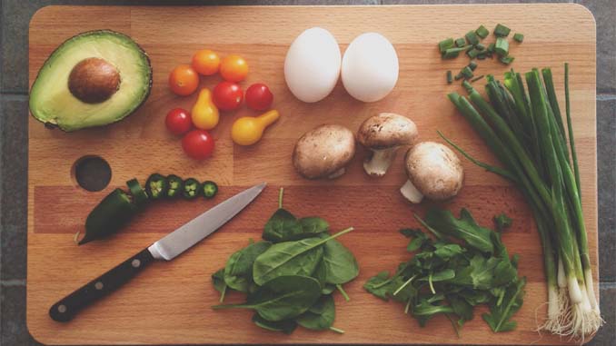Cutting Board With Various Veggies