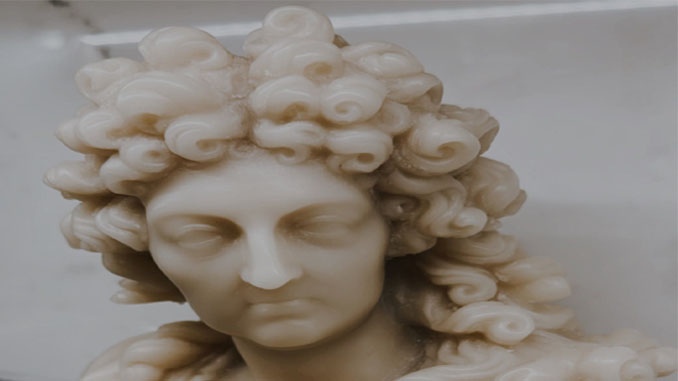 Design Of A Head Made Of Wax