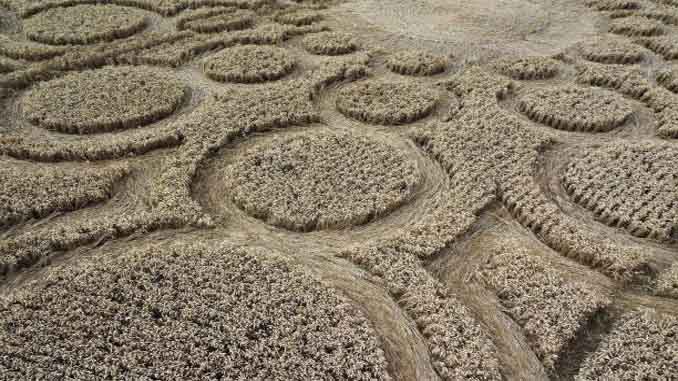 An Aerial View Of A Crop Circle
