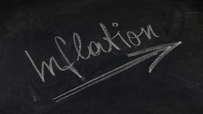 The Word "Inflation" Written On A Chalk Board