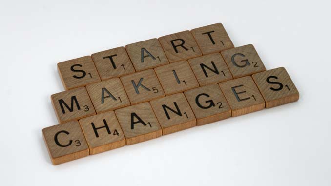 Tiles Reading "Start Making Changes"