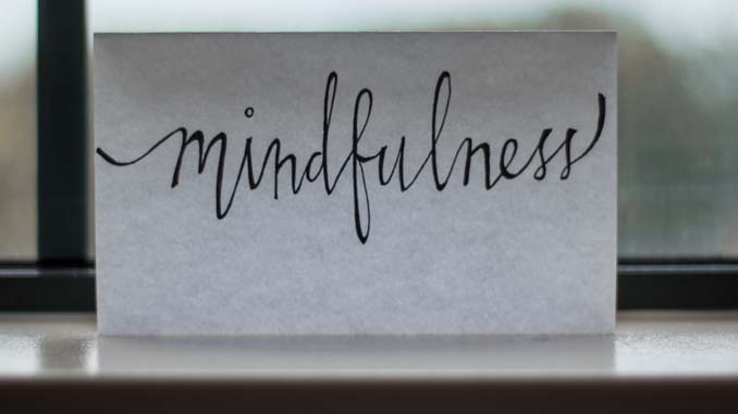The Word "Mindfulness" Written In Cursive