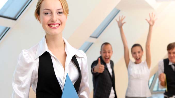 Woman With Supportive Friends In The Background