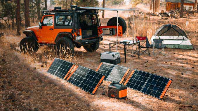 Campsite Powered By Solar Panels