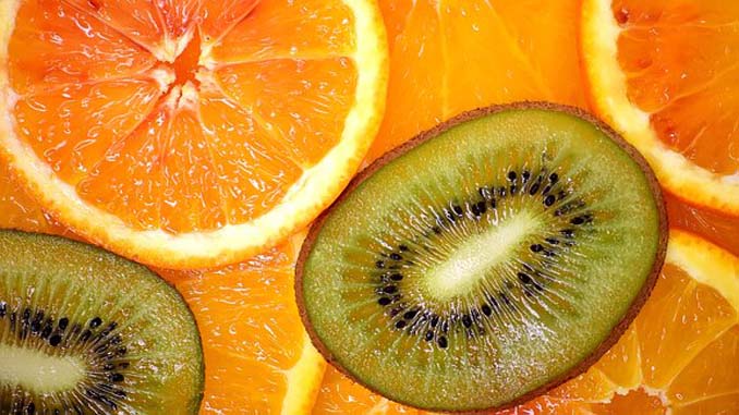 Sliced Oranges And Kiwi