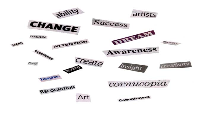 Words Like "Change" "Success" "Awareness"