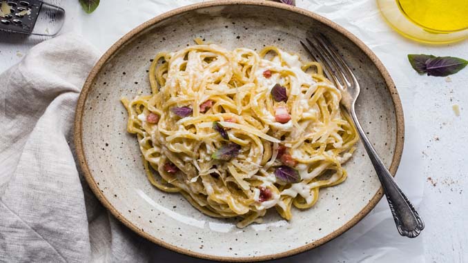 A Plate Of Fettuccini Alfredo
