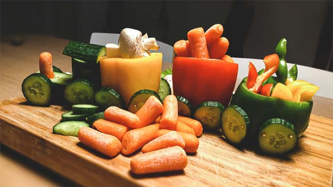 A Train Made Out Of Vegetables