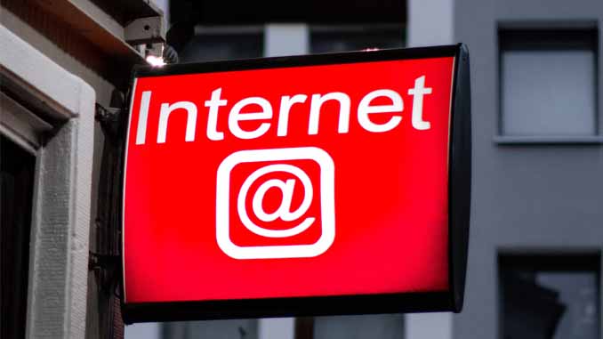 A Sign Saying "Internet"