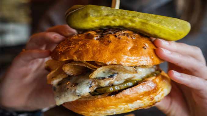 Burger With A Pickle On Top