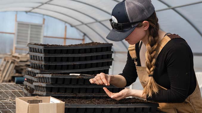 Woman Planting Seeds