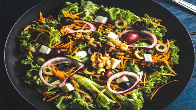 A Salad With Walnuts Olives