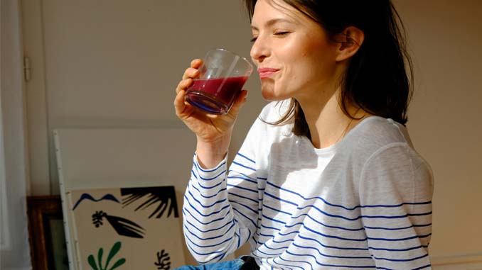 Woman Enjoying A Drink