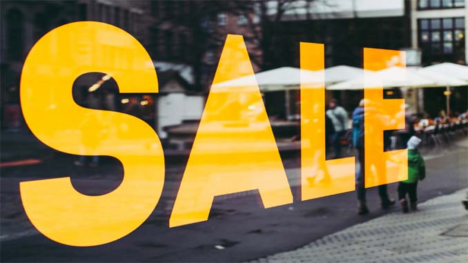 The Word "Sale" On A Storefront