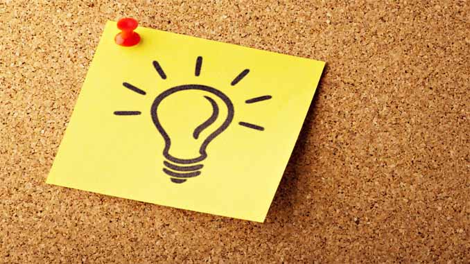 A Post-It With A Light Bulb Drawn On It