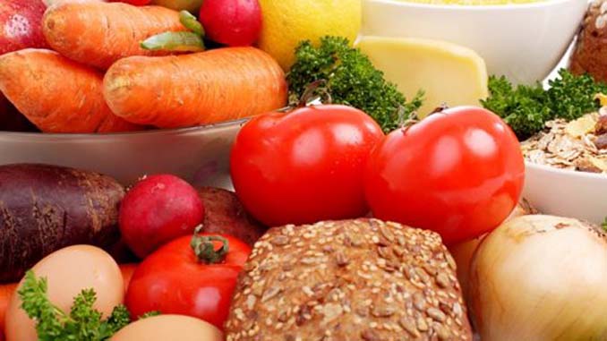 Colorful Veggies, Bread And Eggs