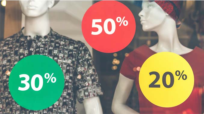 Discount Displayed In Store Window