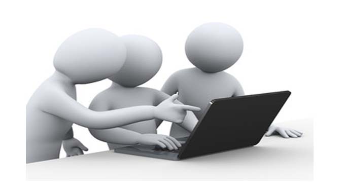 3 3D Men At A Laptop