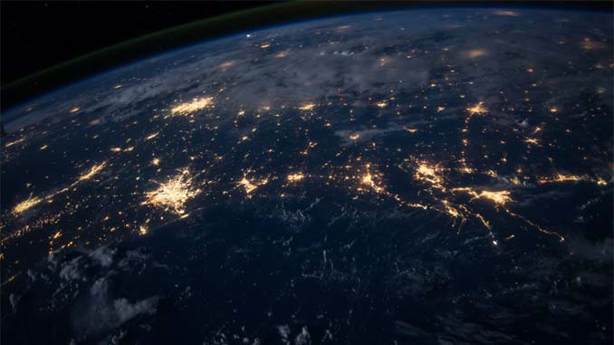 Sections Of The Globe Are Lit Up