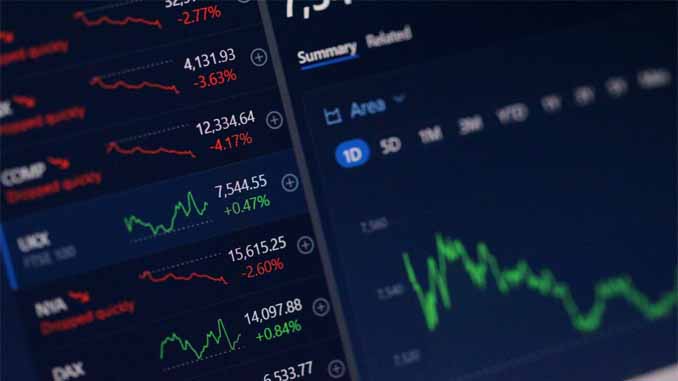 Screen Showing Stocks