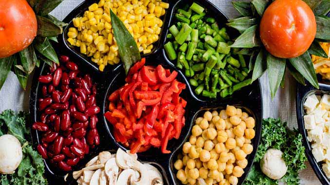 Platter With Corn, Kidney Beans, Chick Peas.....