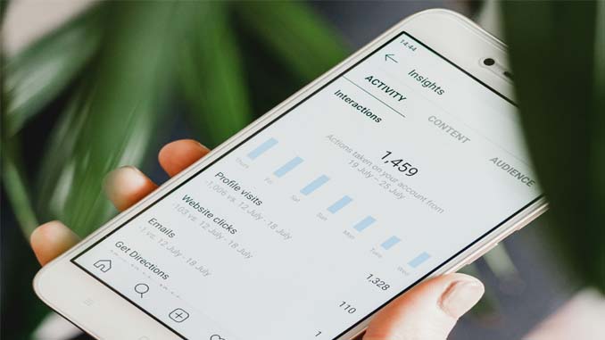 Cellphone Showing The Stats For A Website