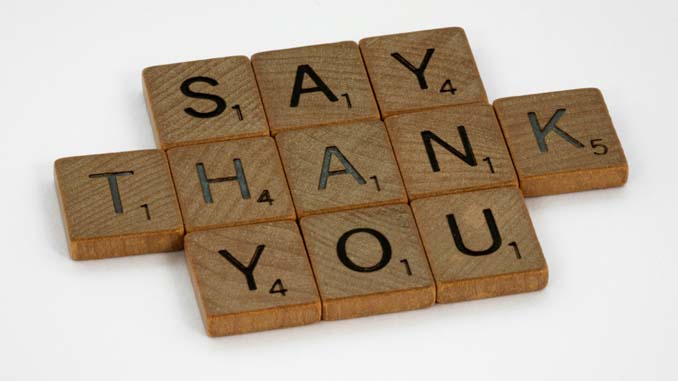 Tiles Showing "Say Thank You"