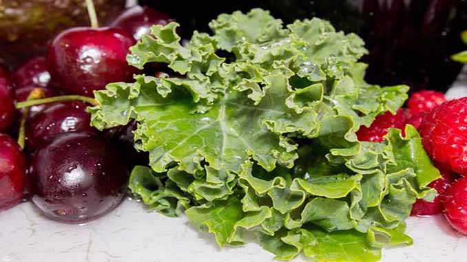 Kale, Grapes, Raspberries