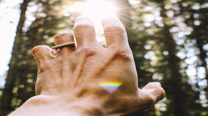 Man Holding His Hand To The Sun