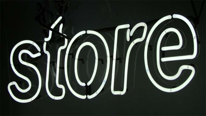 The Word "Store" In Neon Lights