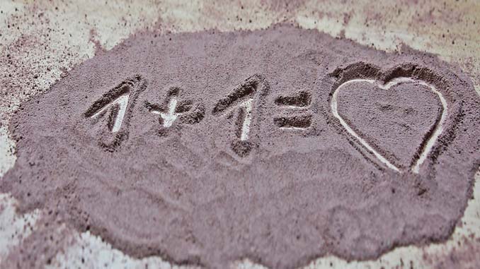 1 + 1= Heart, Written In The Sand
