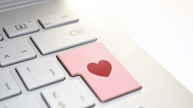 Computer Keyboard With A Heart On The Enter Key