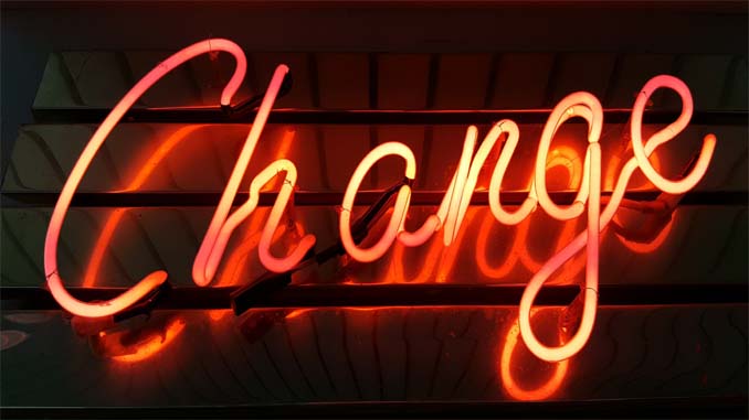 Neon Sign Displaying "Change"