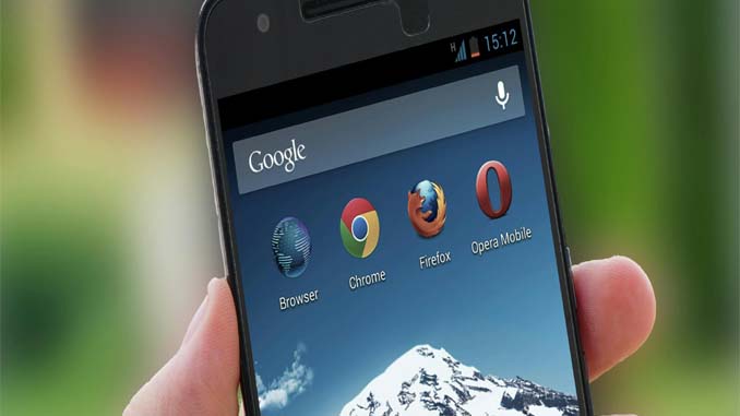 Cellphone Displaying Various Browsers