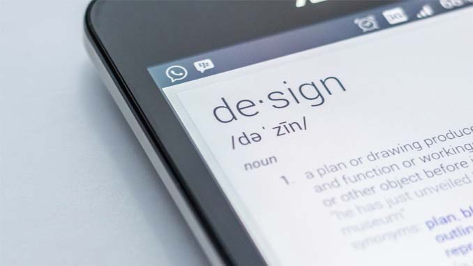 Dictionary On Phone With The Word "Design"