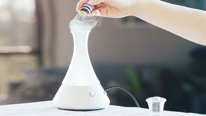 Oils Being Dropped Into An Diffuser