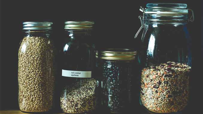Mason Jars Containing Dry Beans