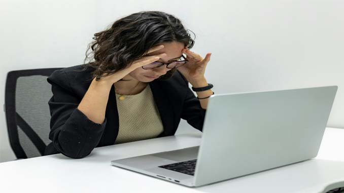 Stressed Woman At Work