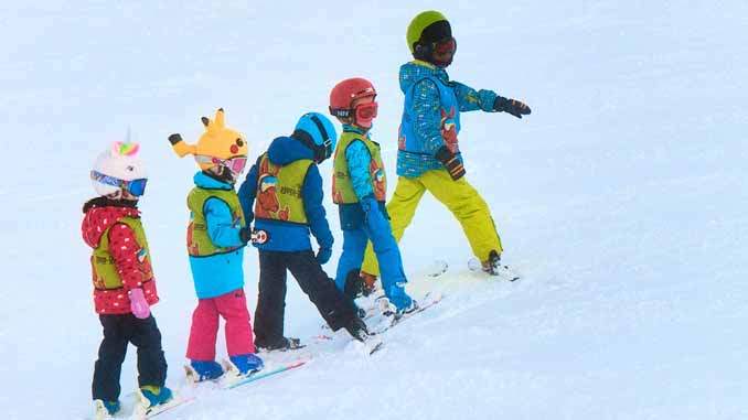 Young Children On Their Skis