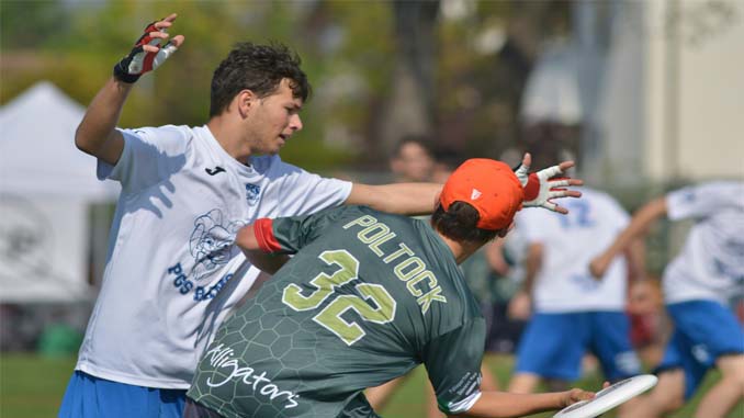 Two Teams Playing Frisbee
