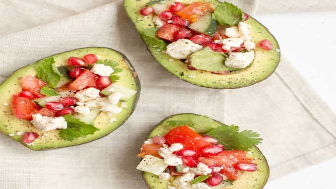 Avocados Filled With Cheese And Veggies