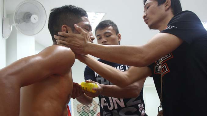 Boxer Being Examined