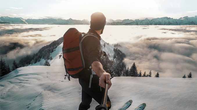 Man On Skis Enjoying The View