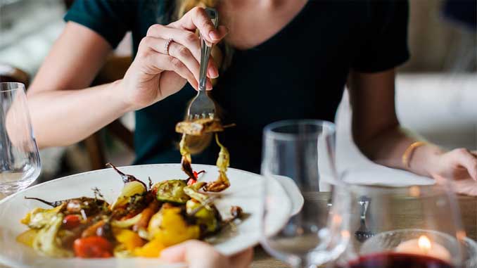 Woman Enjoying A Meal