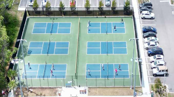 Aerial View Of 6 Pickleball Courts
